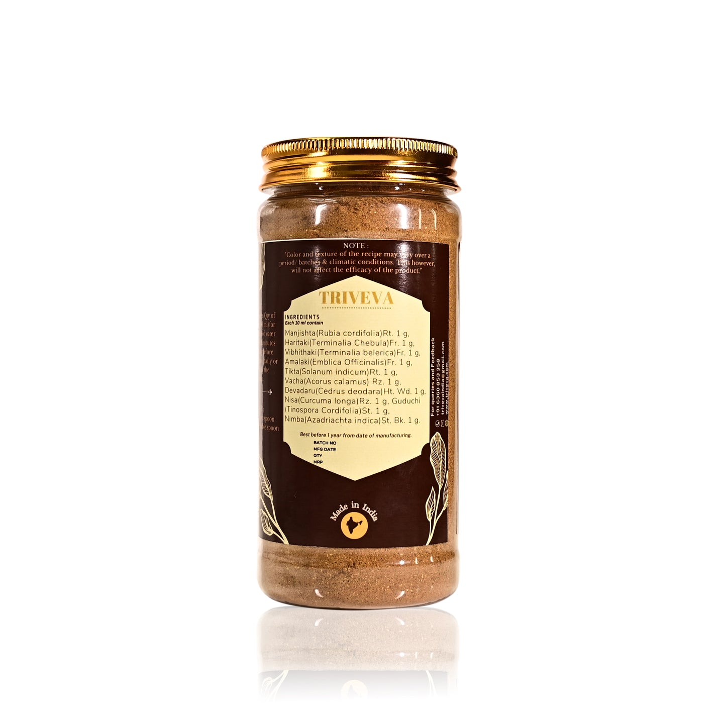 Triveva's Authentic Ayurvedic Manjishtadi Kwath Choornam